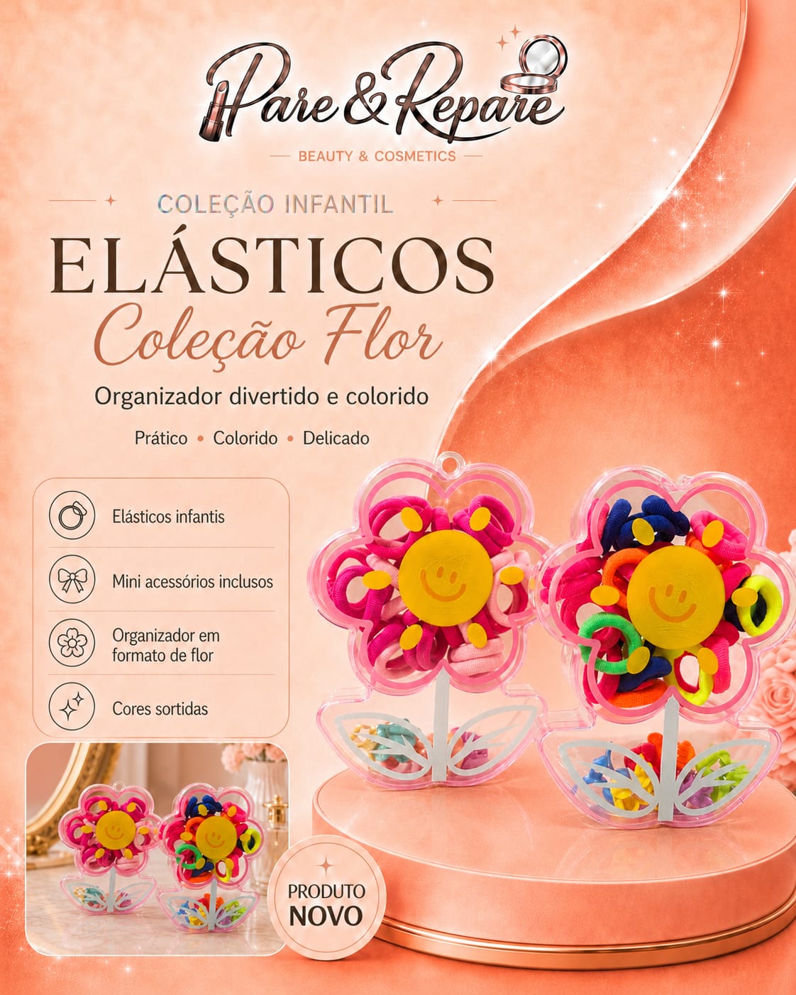 Elasticos Infantis Colecao Flor