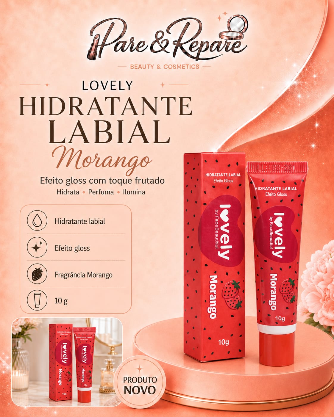 Hidratante Labial Morango 10g