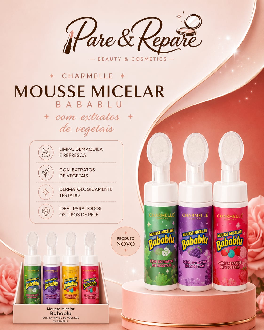Mousse Micelar Babablu Extratos de Vegetais