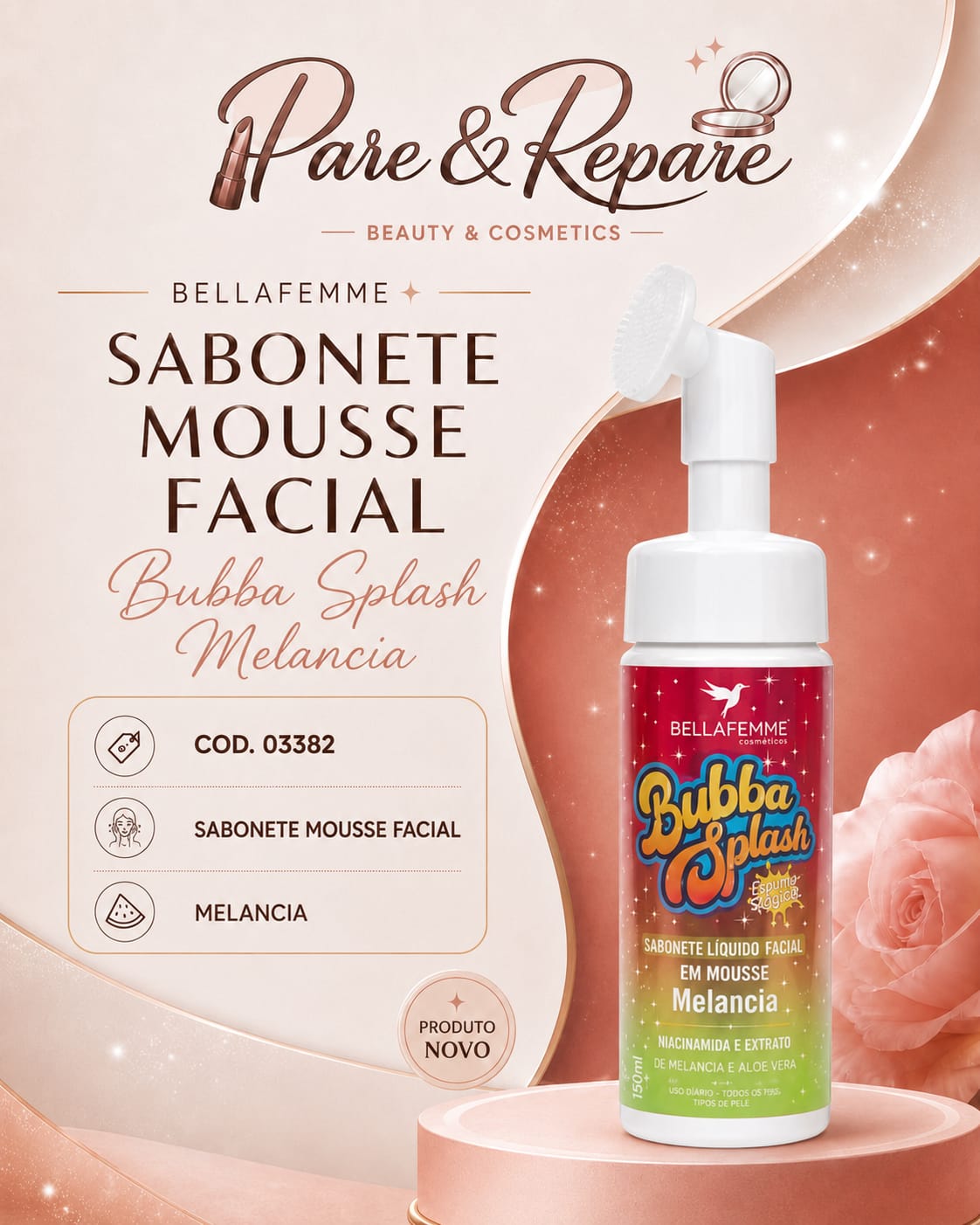 Sabonete Mousse Facial Bubba Splash Melancia